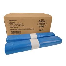 Afvalzak HDPE 90x110 cm T25 Blauw - 300 Zakken