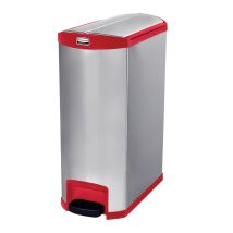 Rubbermaid RVS / Rood Pedaalcontainer End Step 90 Liter