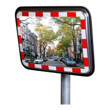 Verkeersspiegel RVS Rood/Wit 90°