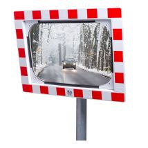 Verkeersspiegel RVS Anti-condens Rood/Wit 90°