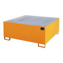 Stalen IBC Lekbak Bauer Oranje 1460x1460x620 mm 1100 Liter