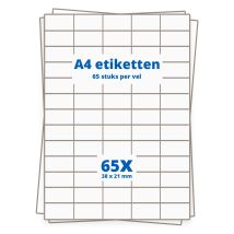 A4 etiketten 65/vel 38 x 21 mm - 1000 vel