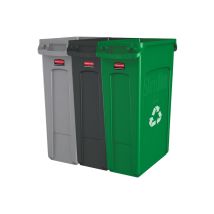 Rubbermaid Container Slim Jim Zwart met Luchtsleuven 87 L
