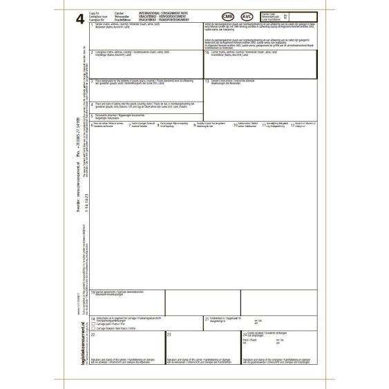 Cmr Vrachtbrief Laser Voud Friesland Campina