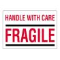 Etiket HANDLE WITH CARE rood/zwart 100x70 mm - 500 etiket/rol