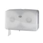 Euro Pearl WHITE jumbo duo-mini toiletrolhouder