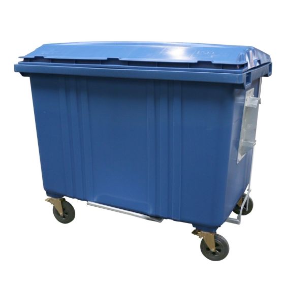 gesmolten Behoren pakket 4 wiel afvalcontainer 1700 liter blauw met voetpedaal kopen?